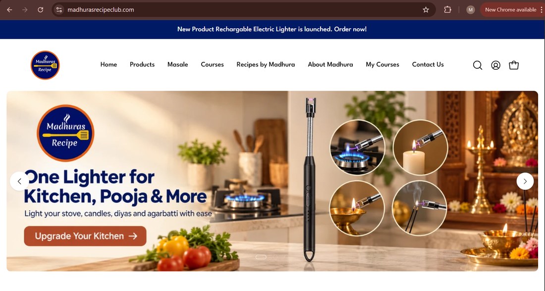 Club store home page with lighter banner