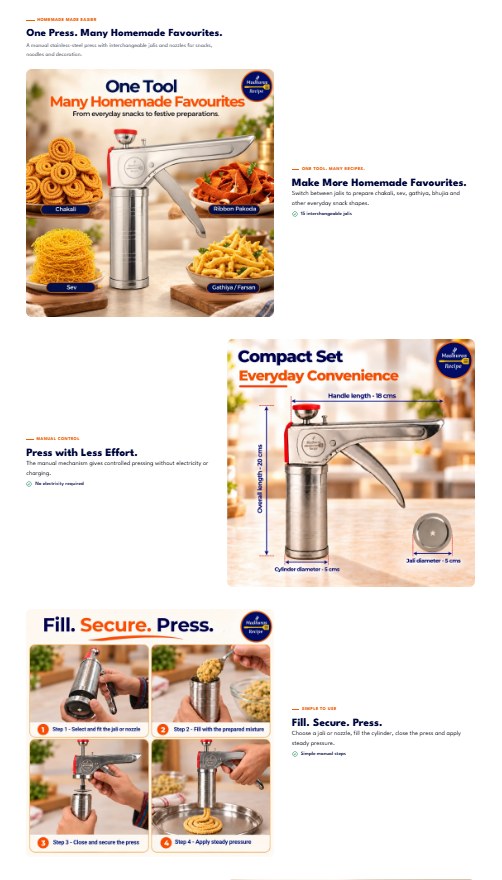 Kitchen press benefits section