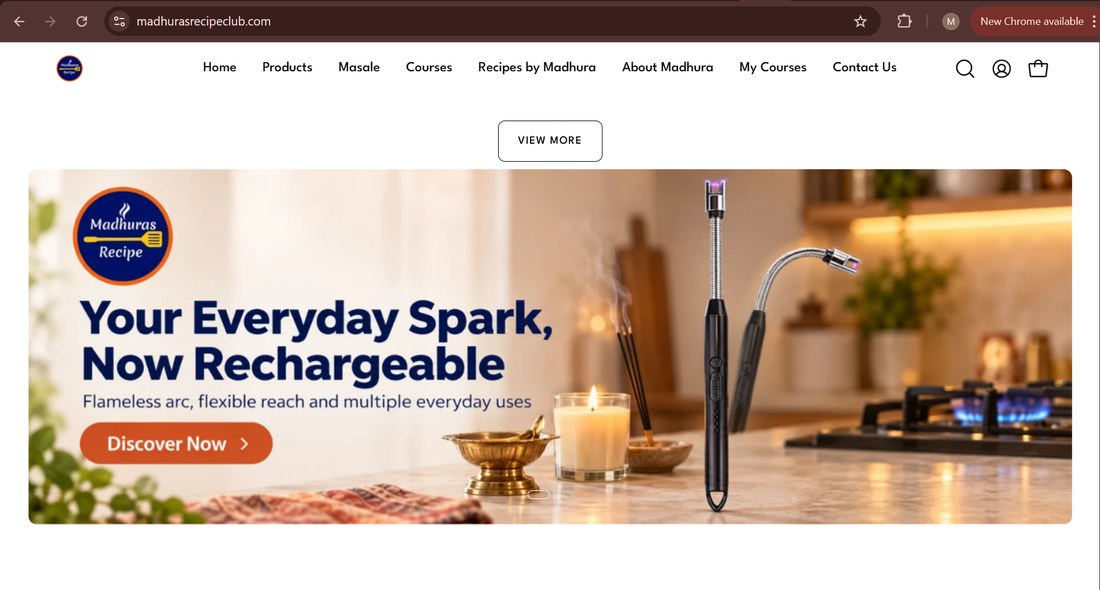 Lighter home banner on the store
