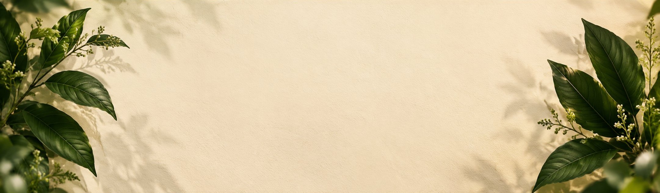 Leaves against warm paper