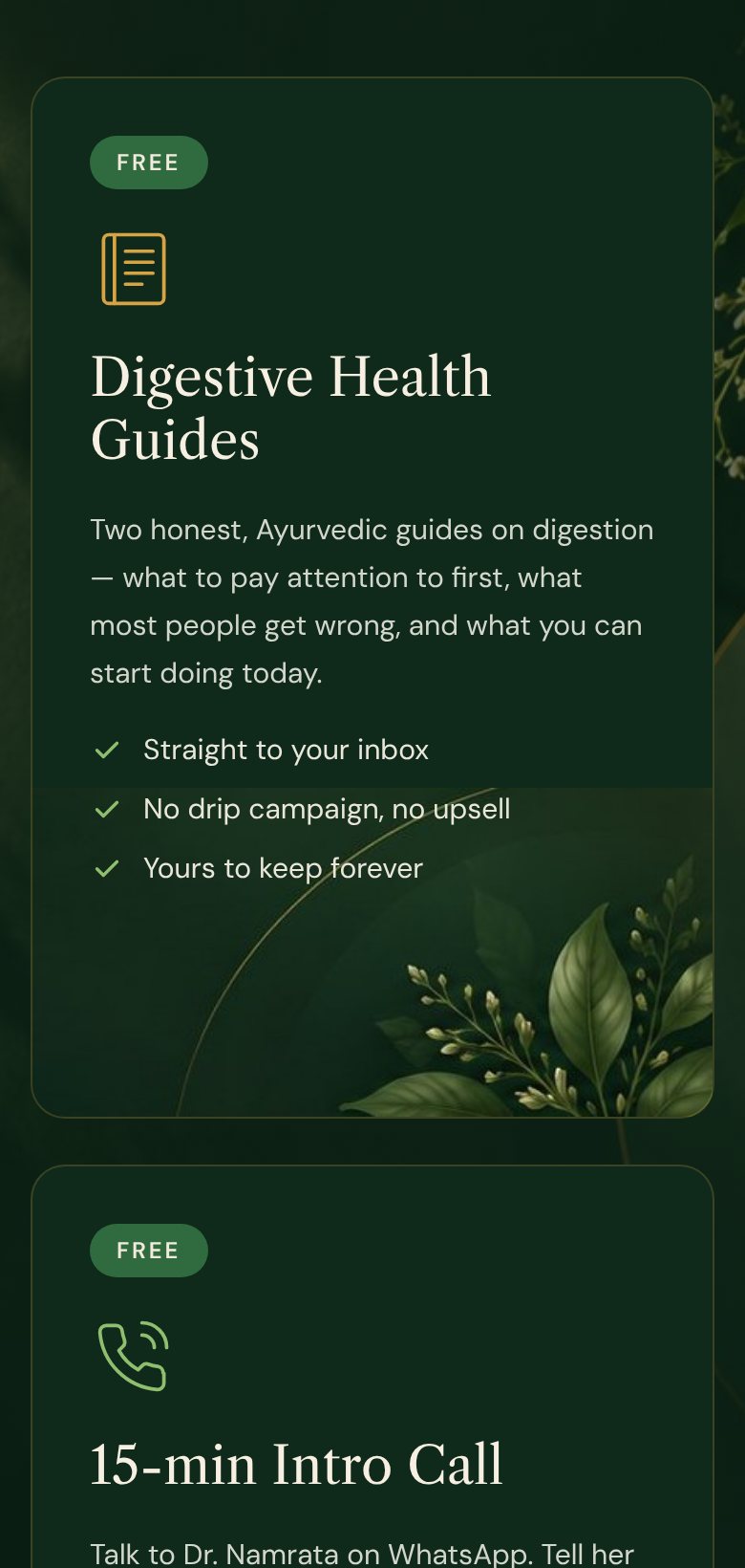 Offer cards on a phone