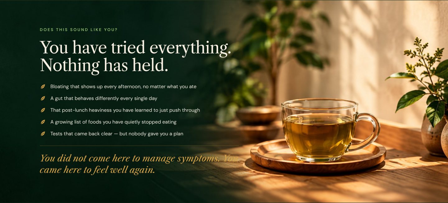 The symptoms section