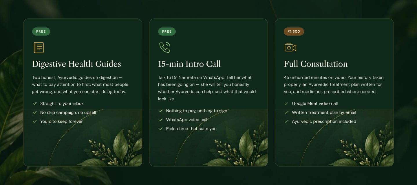 The three offer cards
